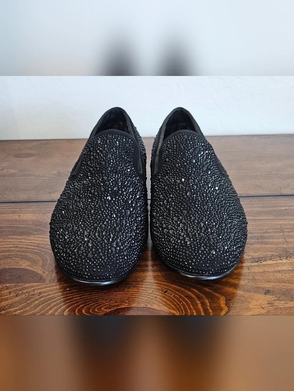 Steve Madden Black Rhinestone Slip-On Loafers/Shoes Men Sz 8, 9 10.5 & 11.5 NWOB